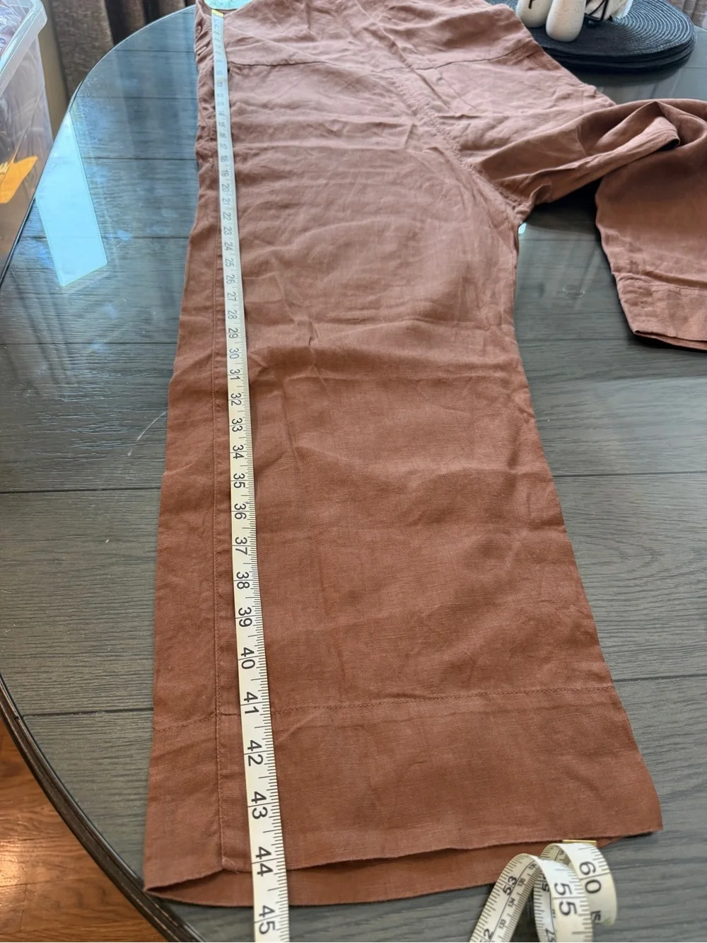 Everlane The Linen Side-Button Jumpsuit Wide Leg Brown Pockets 25694